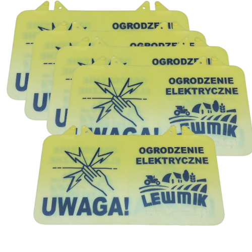 

Tabliczka ostrzegawcza do ogrodzenia elek 10szt