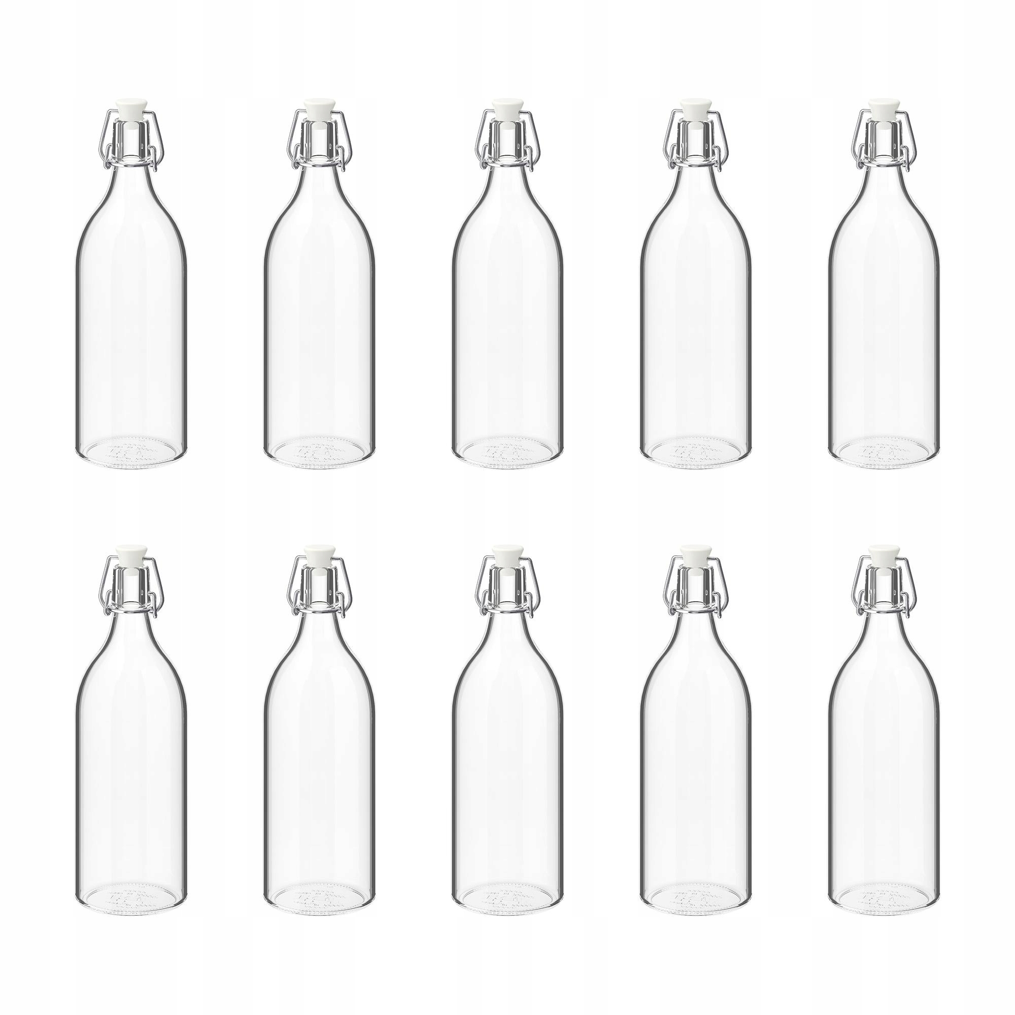 10 ks Láhev Korken 1 l sklo s víčkem na nápoje