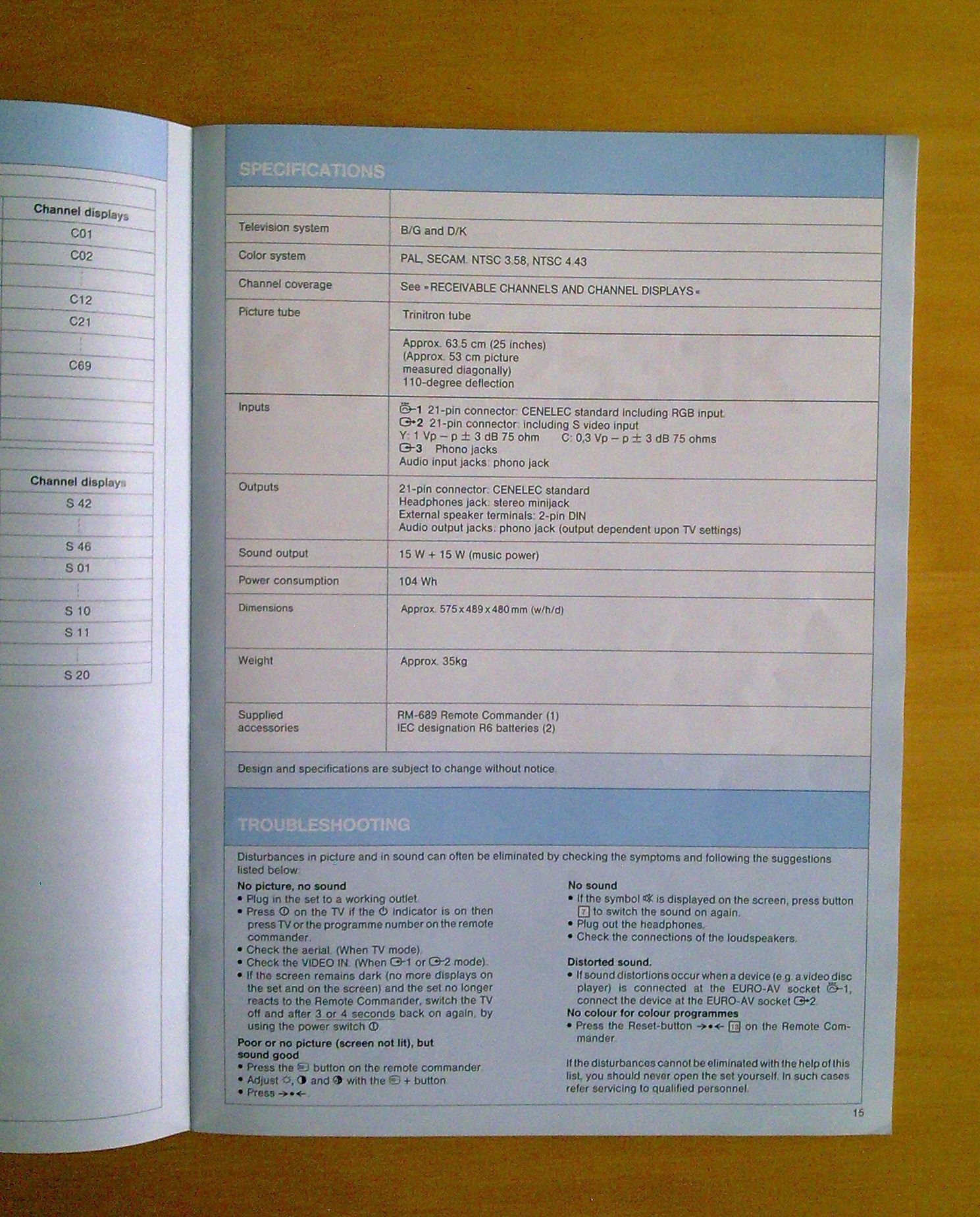Sony - Trinitron - KV-X2531K - Instrukcja Obsługi - Operating Instructions Tytuł Sony - Trinitron - KV-X2531K