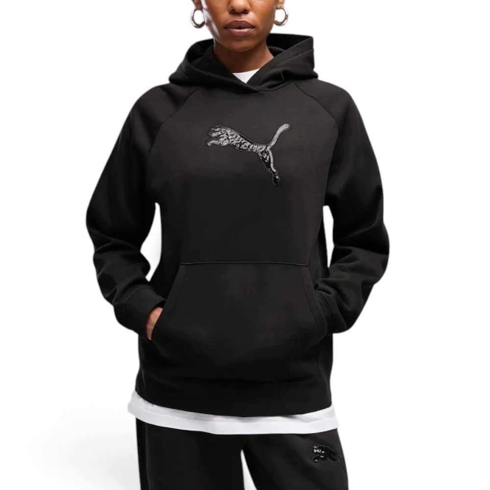 Ess Sequins Standard Mikina Fl Puma Černá