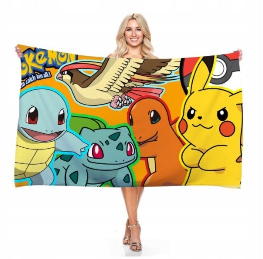 RĘCZNIK KĄPIELOWY PLAŻOWY POKEMONY PIKACHU XXL