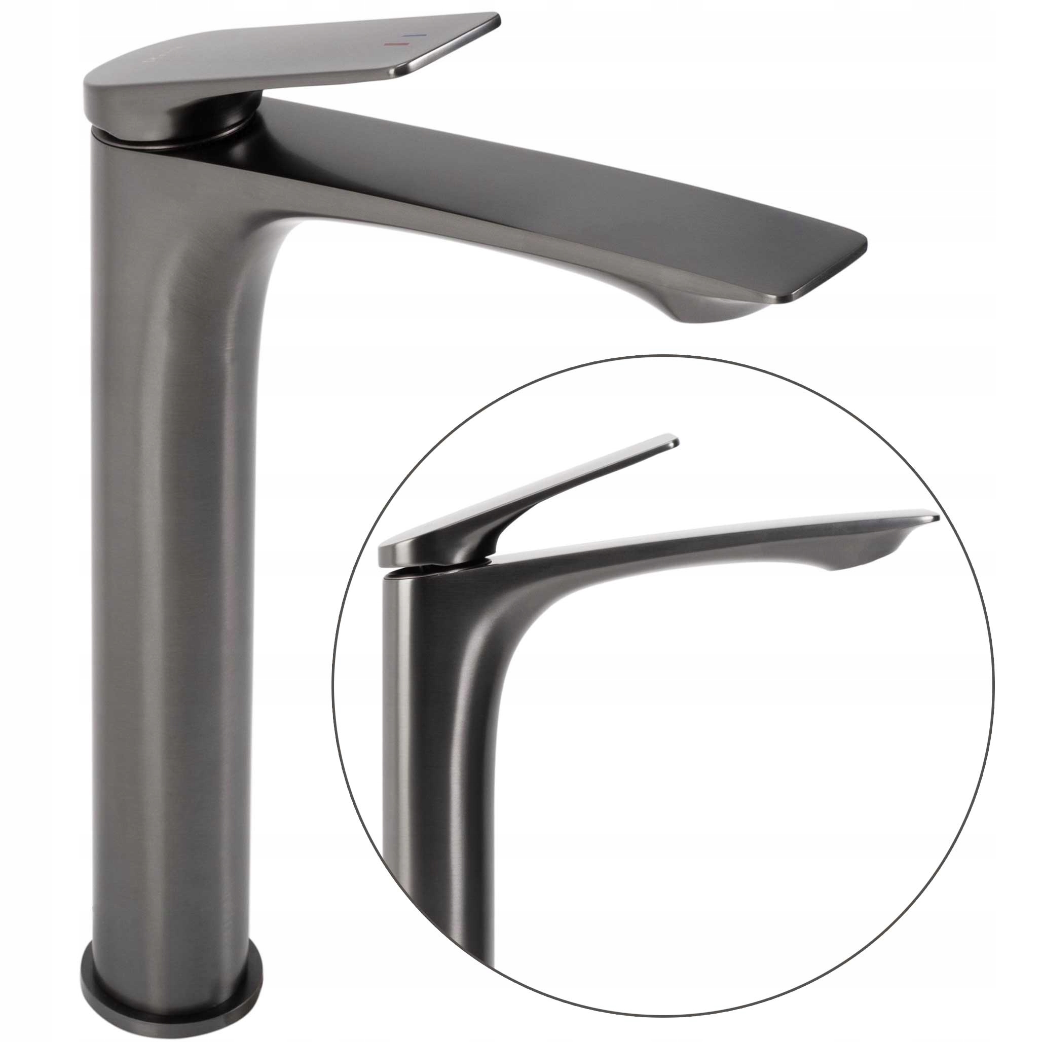 Vysokostojaca titánová brúsená umývadlová batéria Rea Avalon Titan