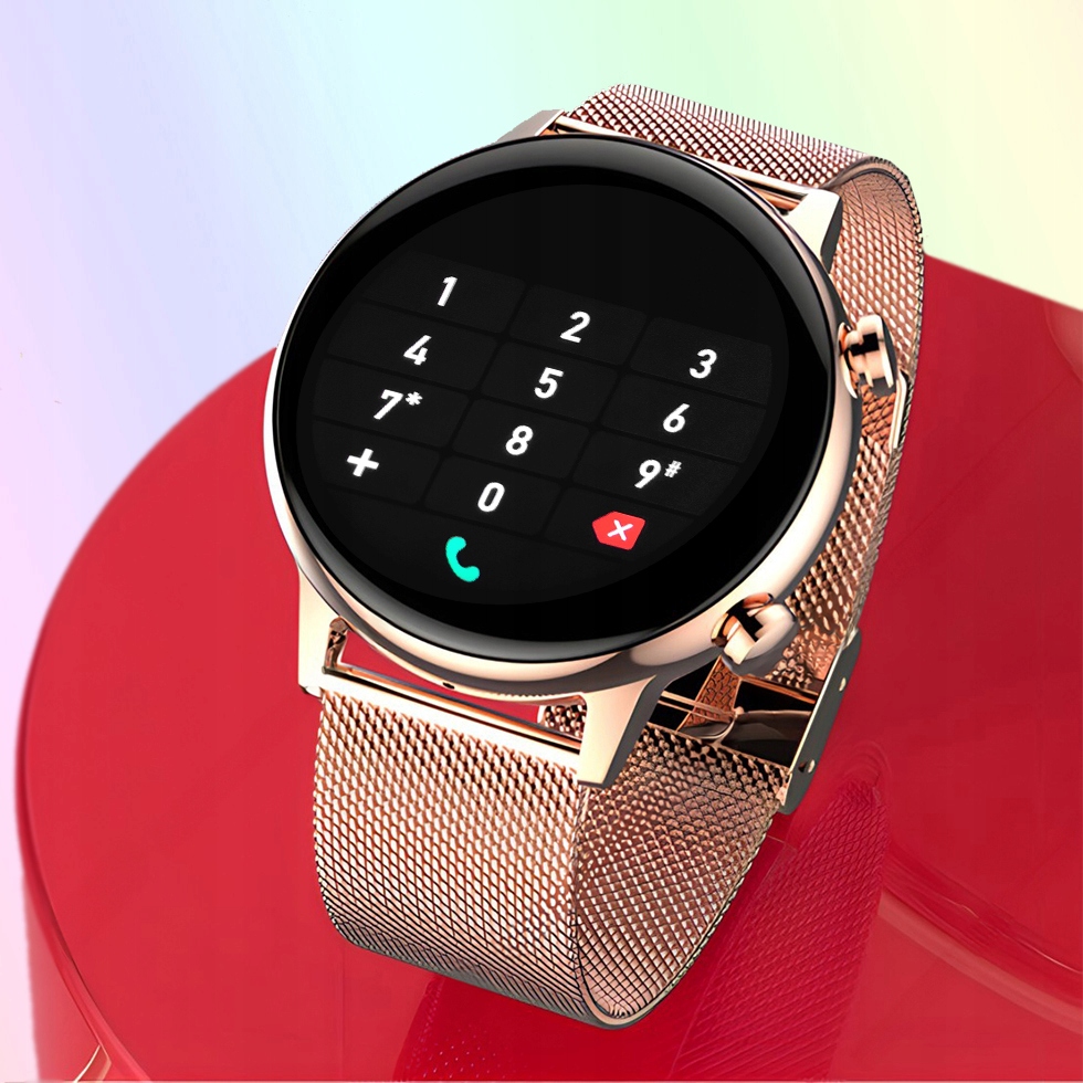 SMARTWATCH ENTER PL MENU RÓŻOWE ZŁOTO MESH + PASEK Materiał paska stal