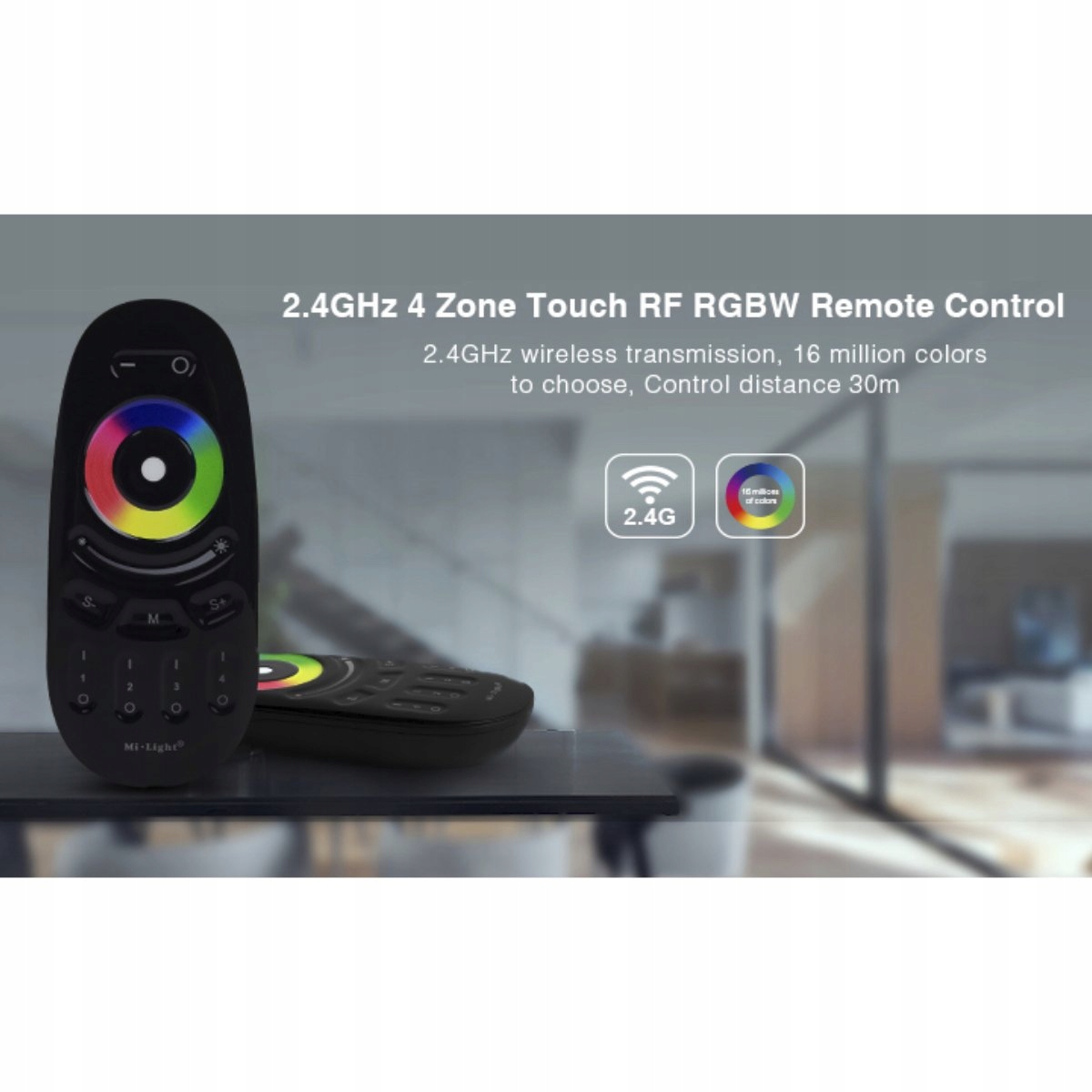 PILOT LED 4 STREFY RGB/RGBW MILIGHT FUT096 CZARNY Kolor czarny