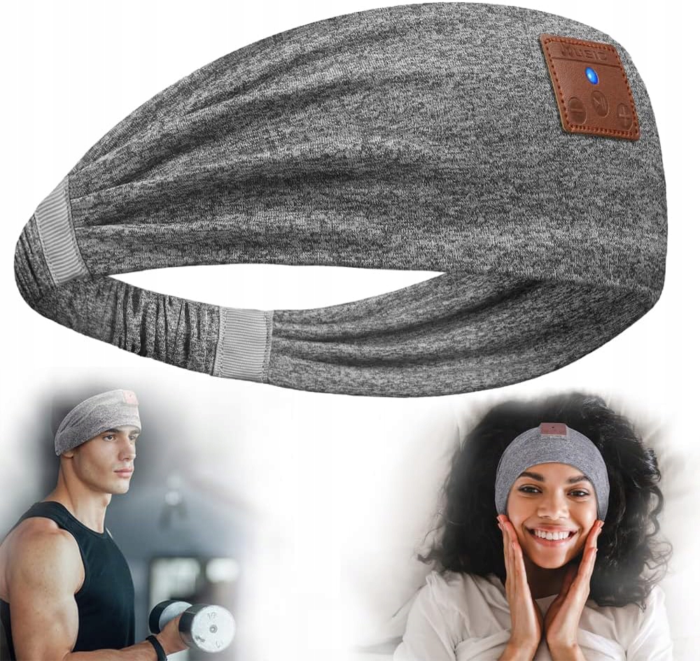 OPASKA ZE SŁUCHAWKAMI BLUETOOTH DO SPANIA NA OCZY GŁOWE SPORTOWA SŁUCHAWKI Model AMT02 - HF012