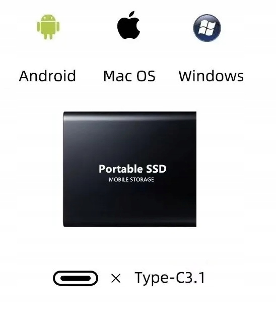 DYSK SSD 1TB ZEWNĘTRZNY USB - C USB 3.0 1000GB Interfejs USB 3.0 USB typ C