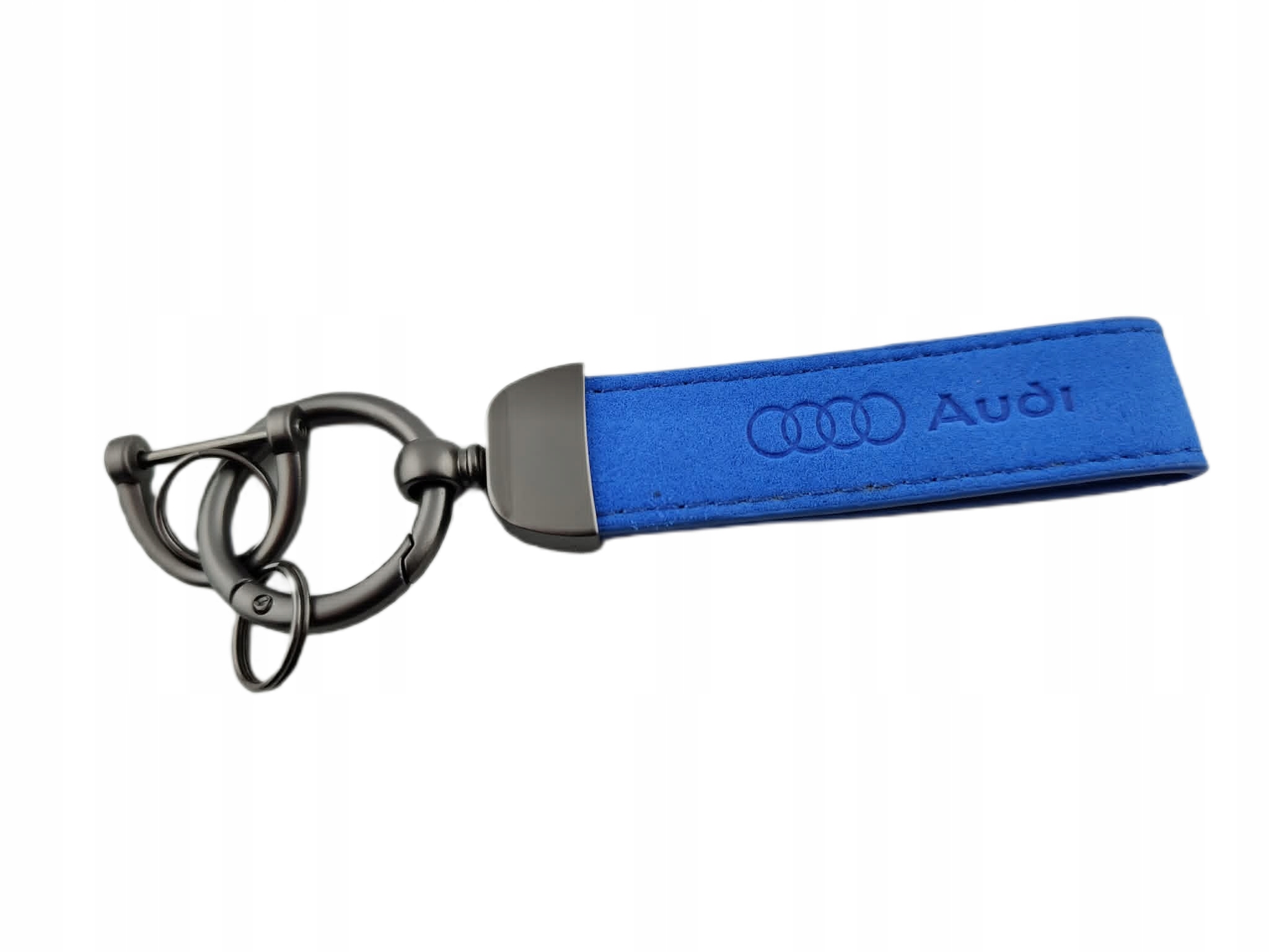 Audi Brelok Breloczek Skóra Alcantara Niebieski