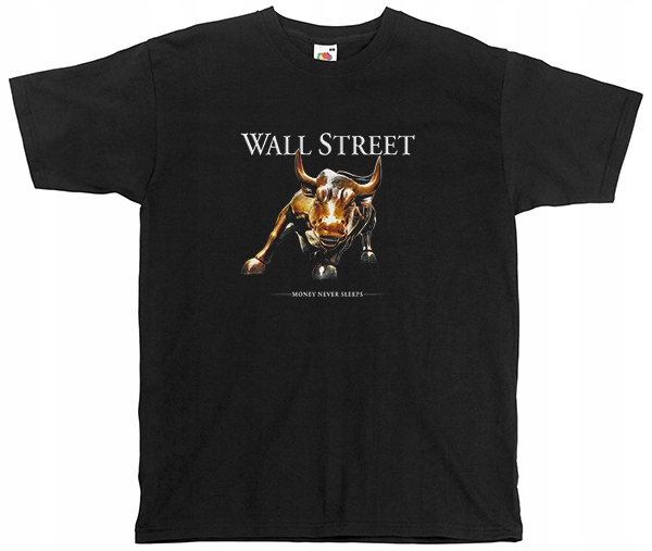 

koszulka z nadrukiem byk wall street bank new york