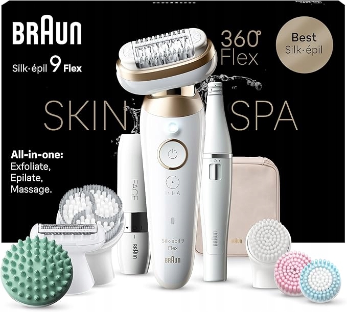 Depilator do Bikini Nóg Twarzy Braun 9-681 3D SkinSpa FaceSpa 12 Dodatków