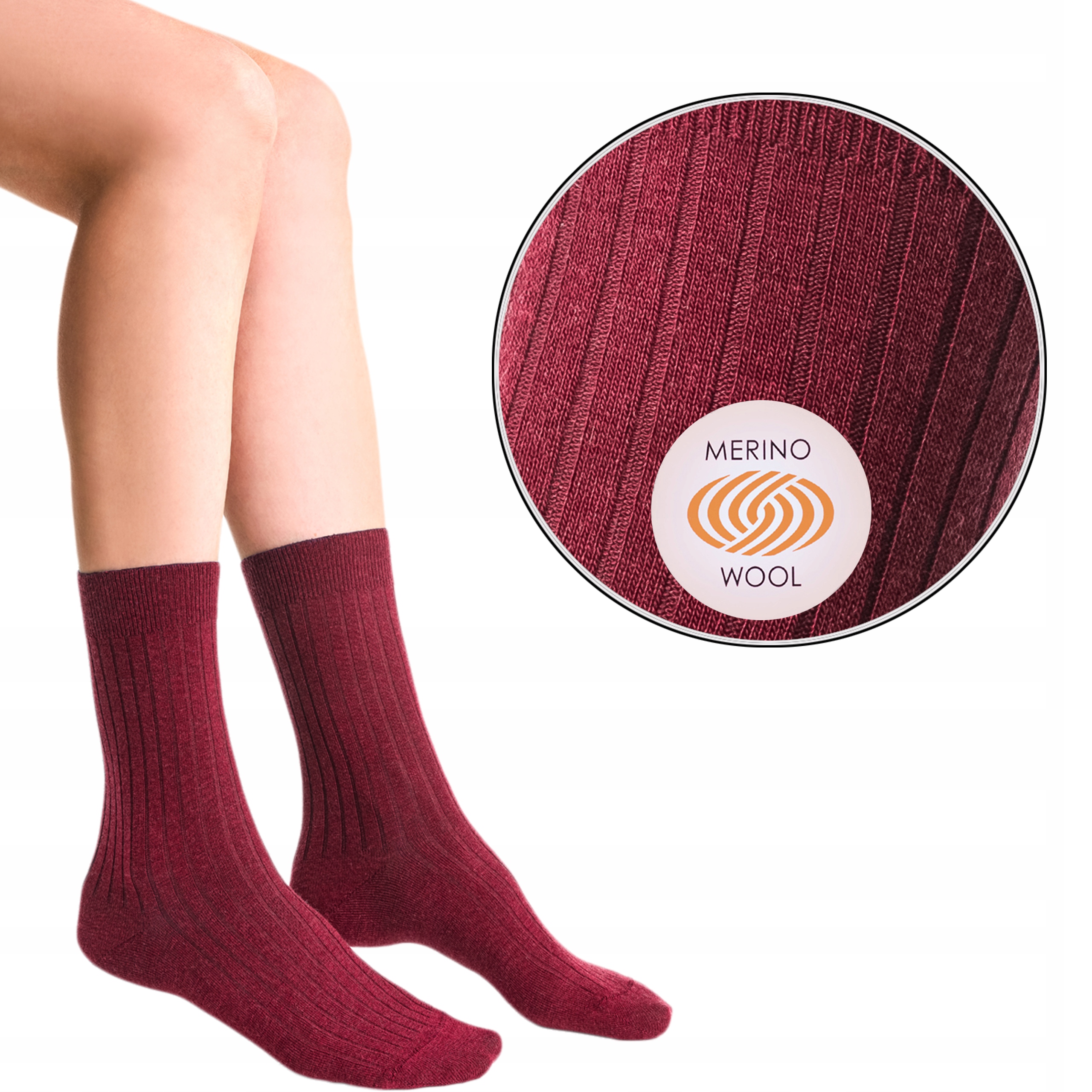 

Steven 130 Skarpety Bezuciskowe Merino Bordo 38-40