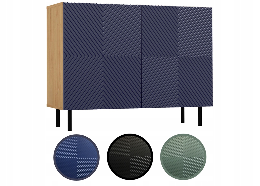 Komoda Kama Rýhovaná Přední Strana Čtverec Tmavě Modrá