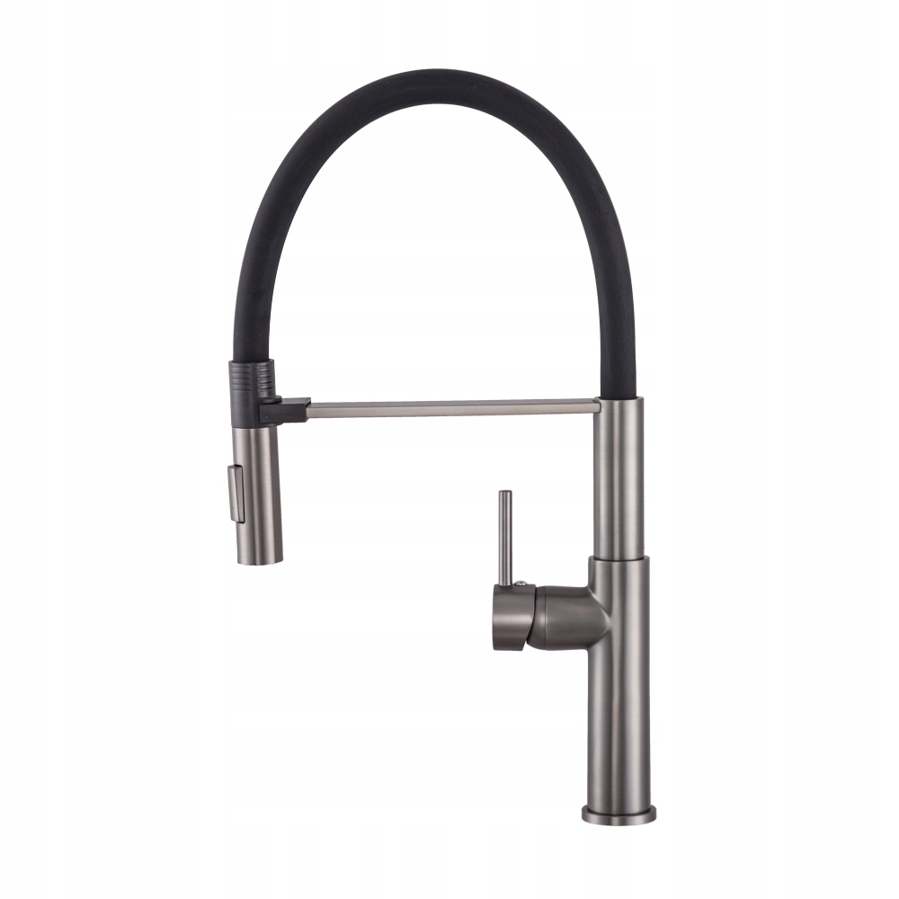 Exkluzivní kuchyňská dřezová baterie Long s ohebným výtokem Gunmetal