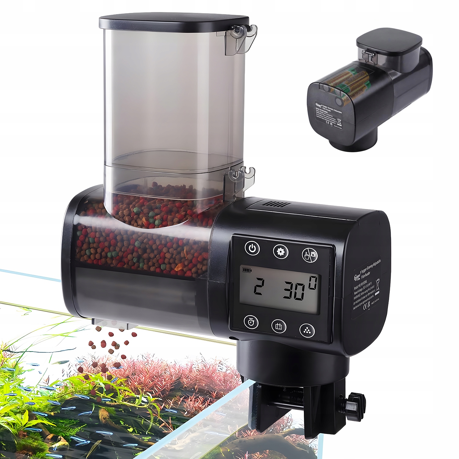 Levně Dávkovač Krmiva Pro Ryby Automatický Kompaktní Krmítko 500 ML Pro Akvárium