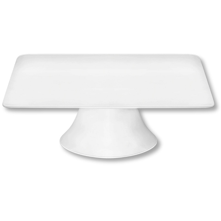 Patrový podnos na zákusky bílá forma na dort na porcelánové nožce 30x30x9 cm Wilmax
