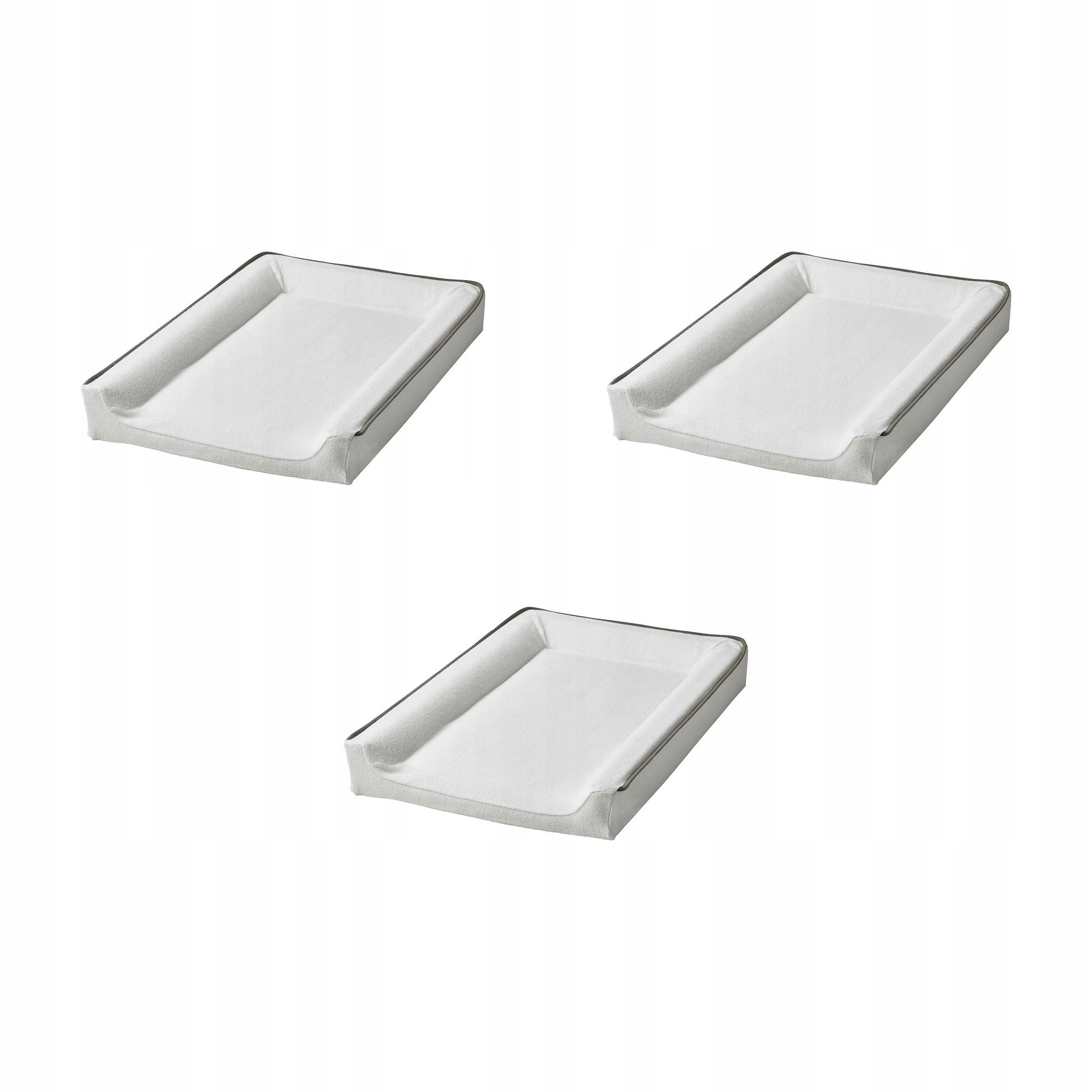 3 szt. Pokrowiec na matę do przewijania Vadra biały 48x74 cm