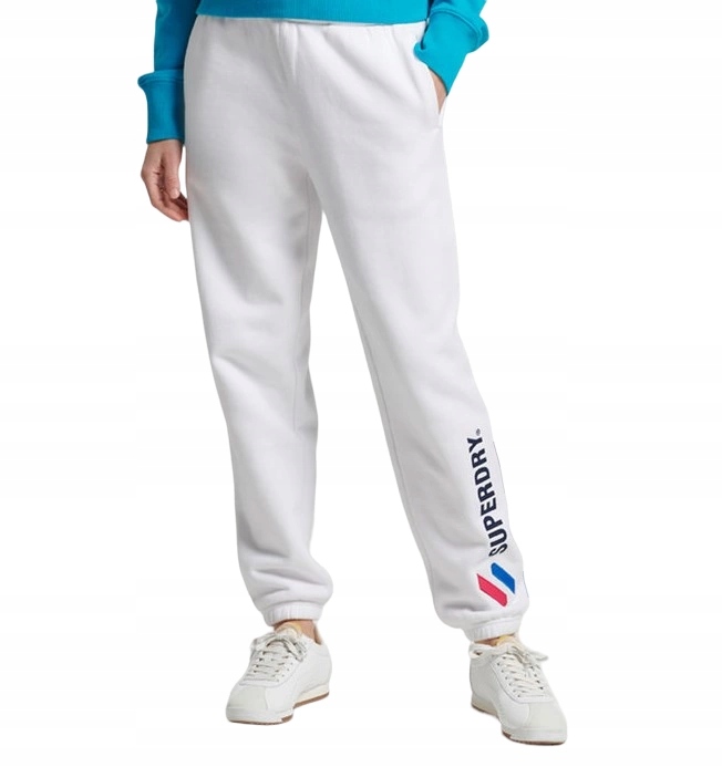 Dámské kalhoty Superdry jogger bílé teplákové 38