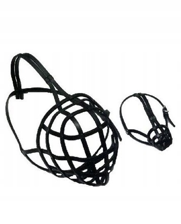 Levně Kožený Náhubek Pro Psa Pro Středního Španěla Chaba Černý Velikost 3