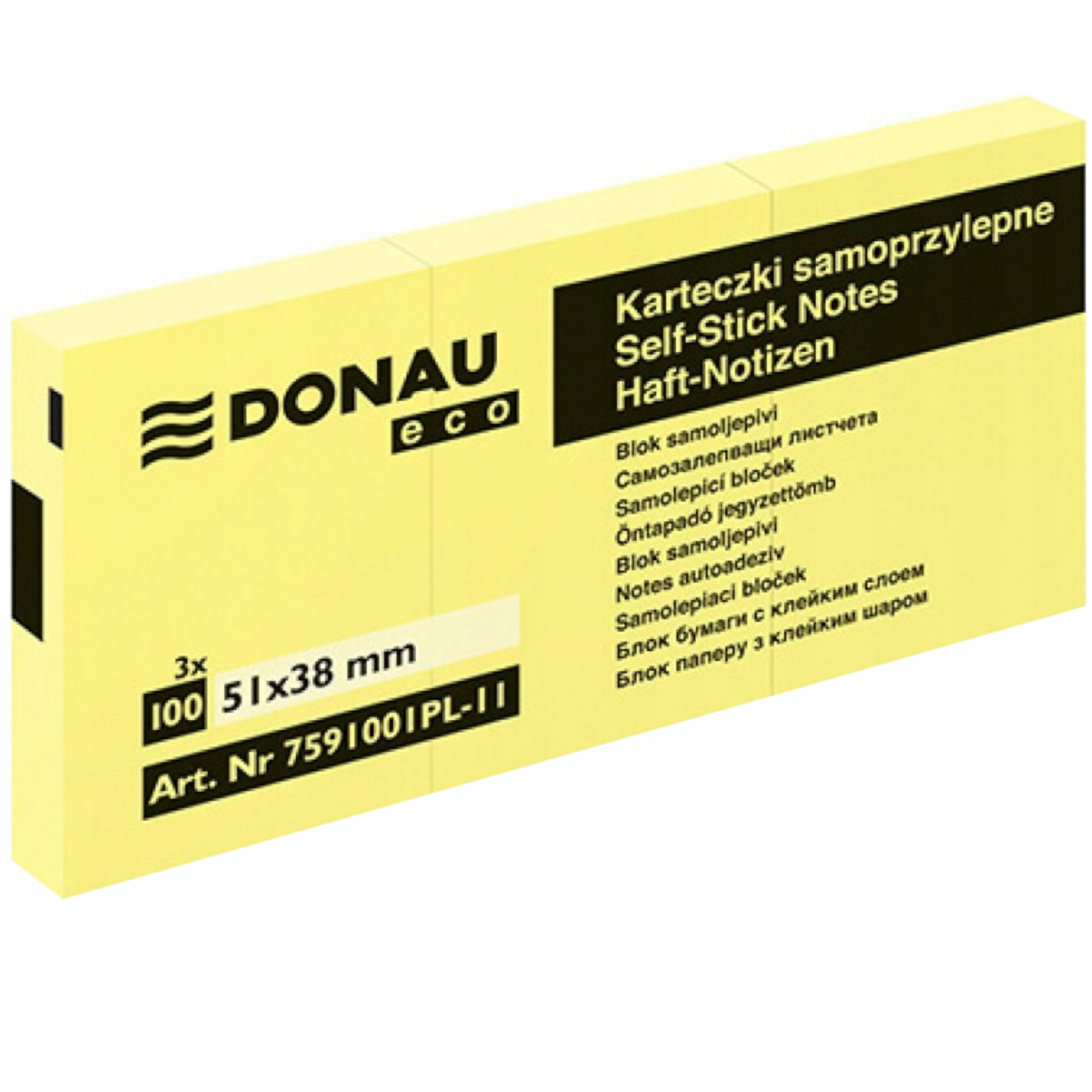 

Karteczki samoprzylepne Donau 38x51mm 3x100k żółte