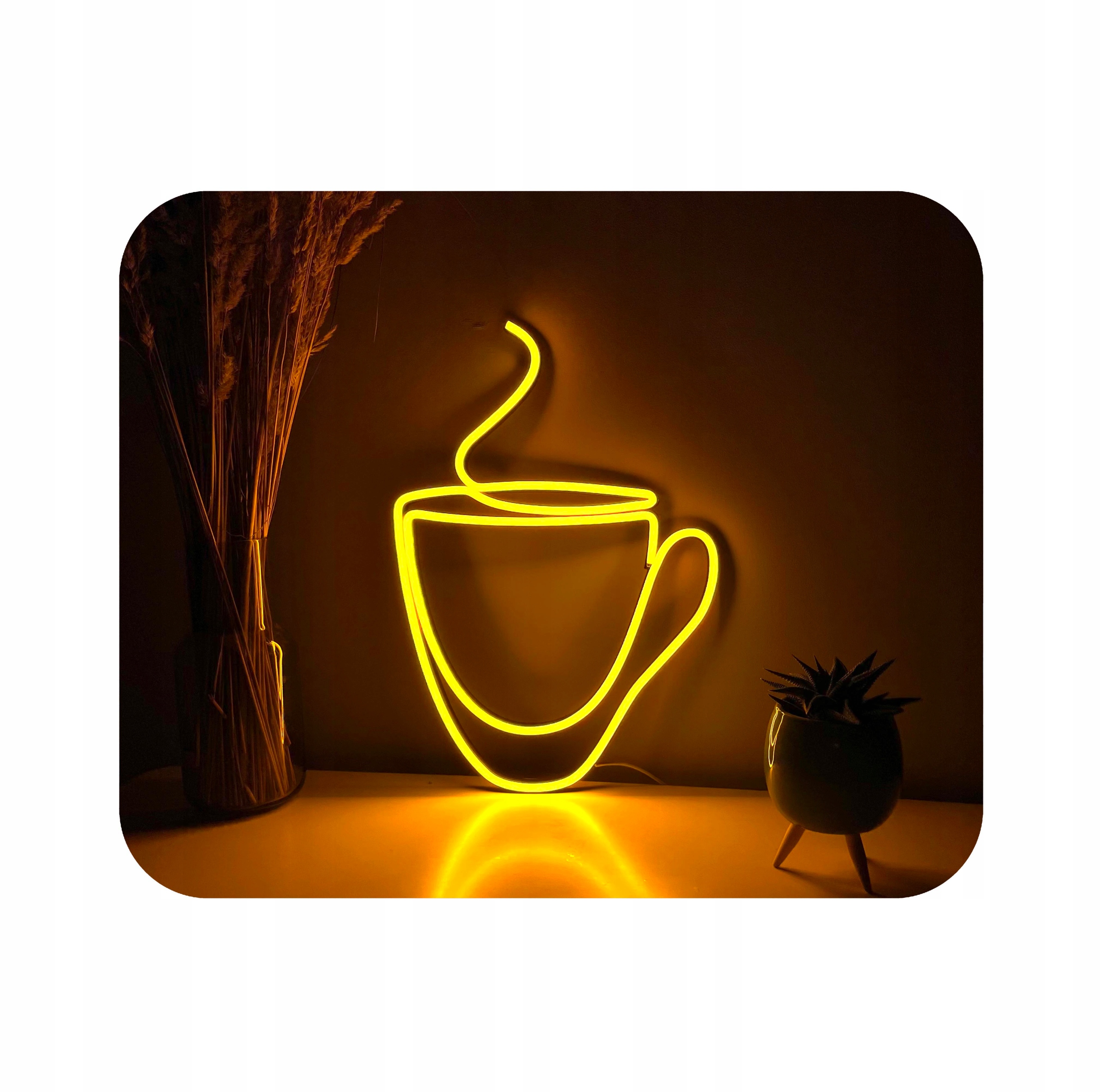 Neon Led Filiżanka Do Kawy Dekoracja Ścienna Do Kawiarni 47x37 CM
