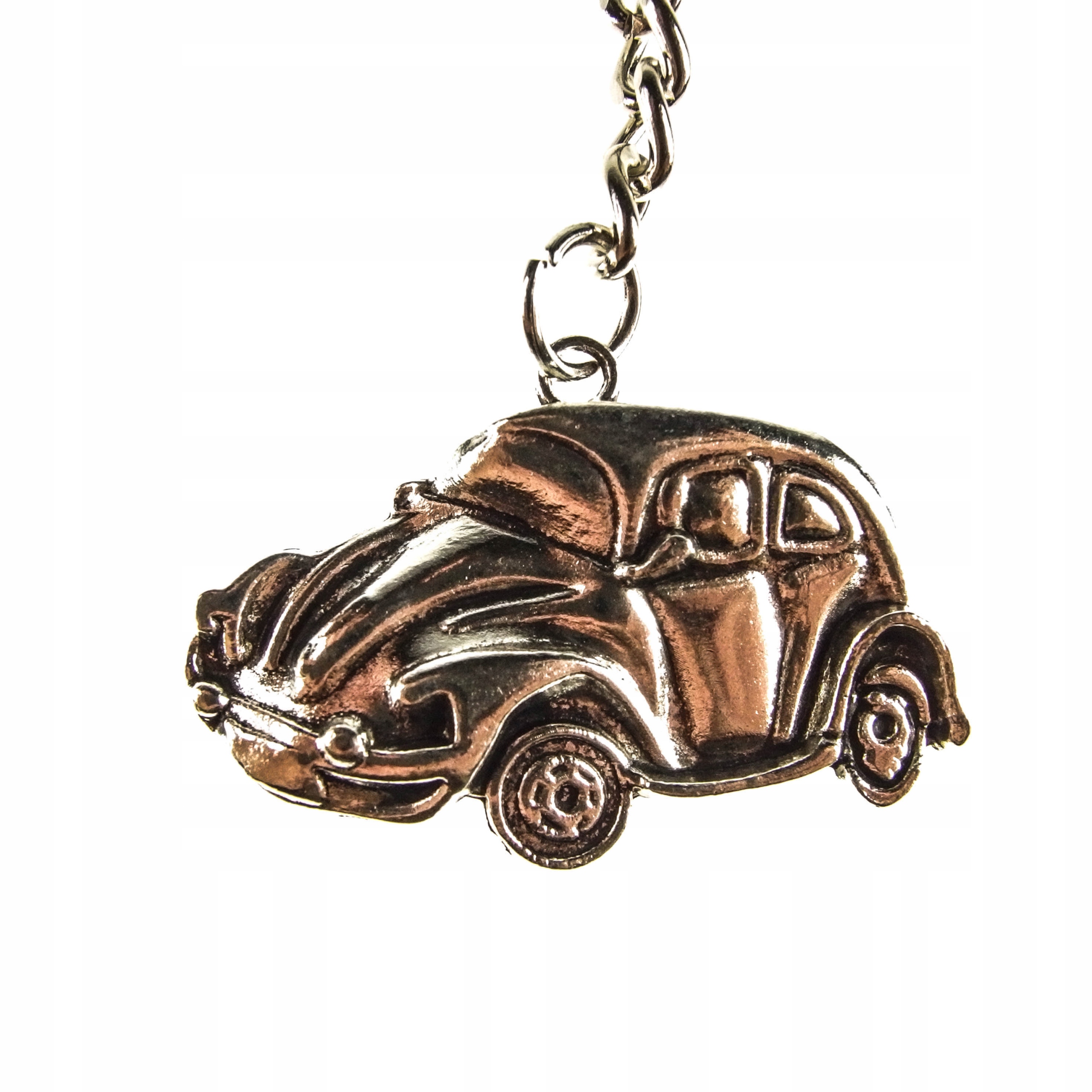 

Piękny Brelok Metalowy Garbus Samochód Posrebrzany