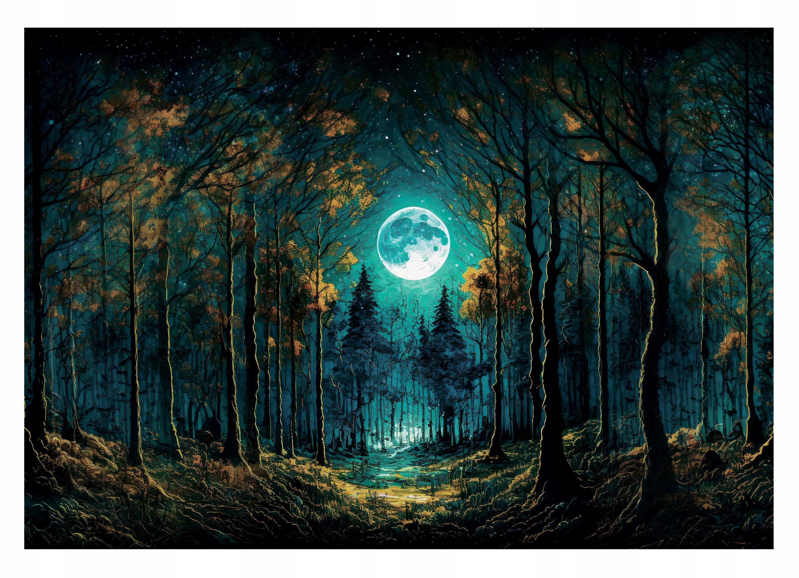 Fototapeta Začarovaný Les Alejka Mesiac Obloha Tapeta Pre Deti 368x254