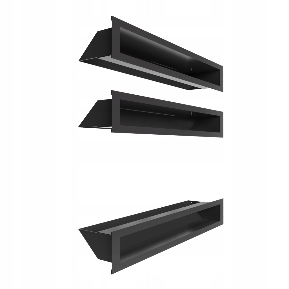 Krbová mřížka Kratki Luft 9x60 3 ks Jednoduchá Ozdobná Ventilační Černá