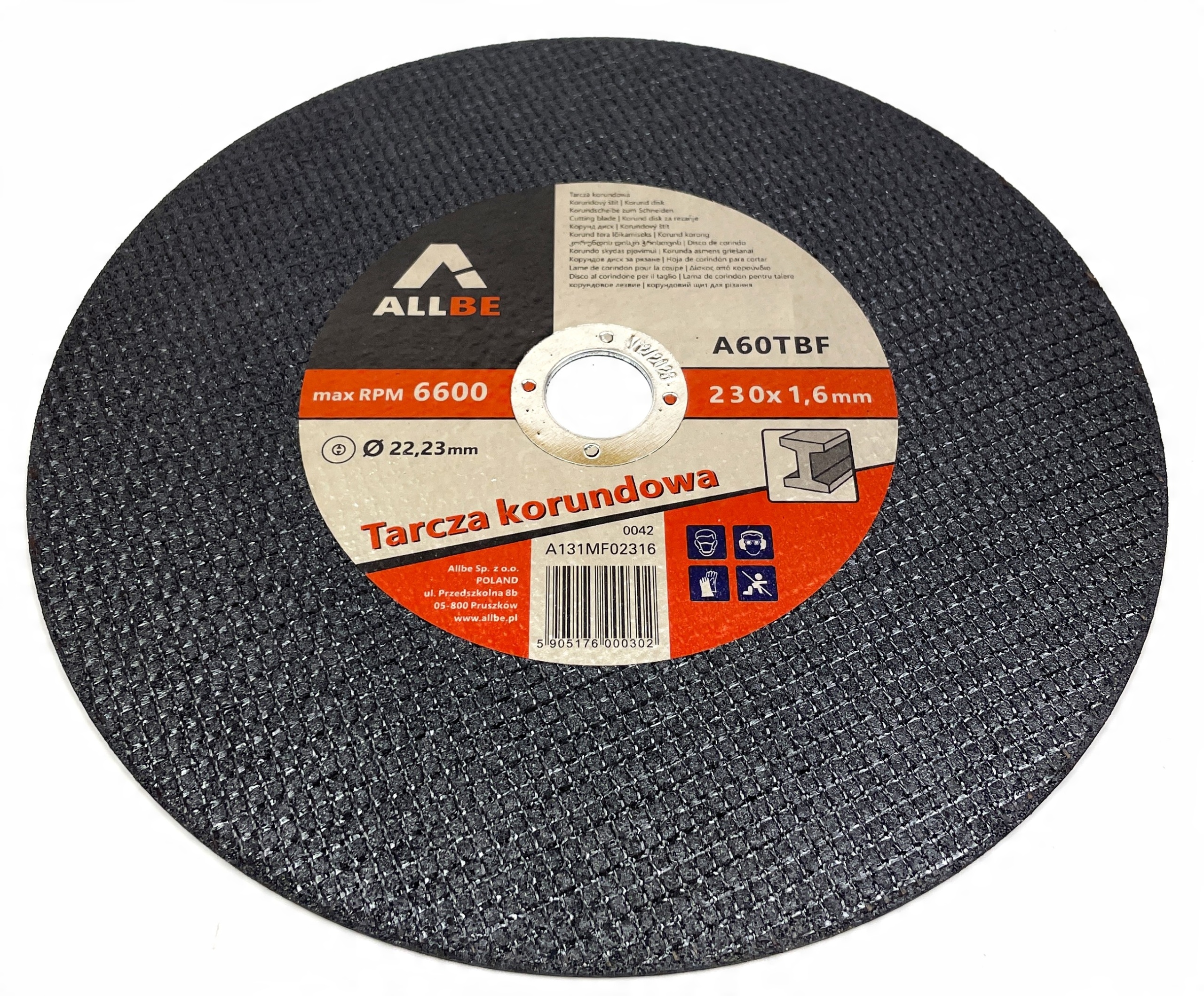 

Tarcza do cięcia metalu stali 230x1.6mm Allbe Pro
