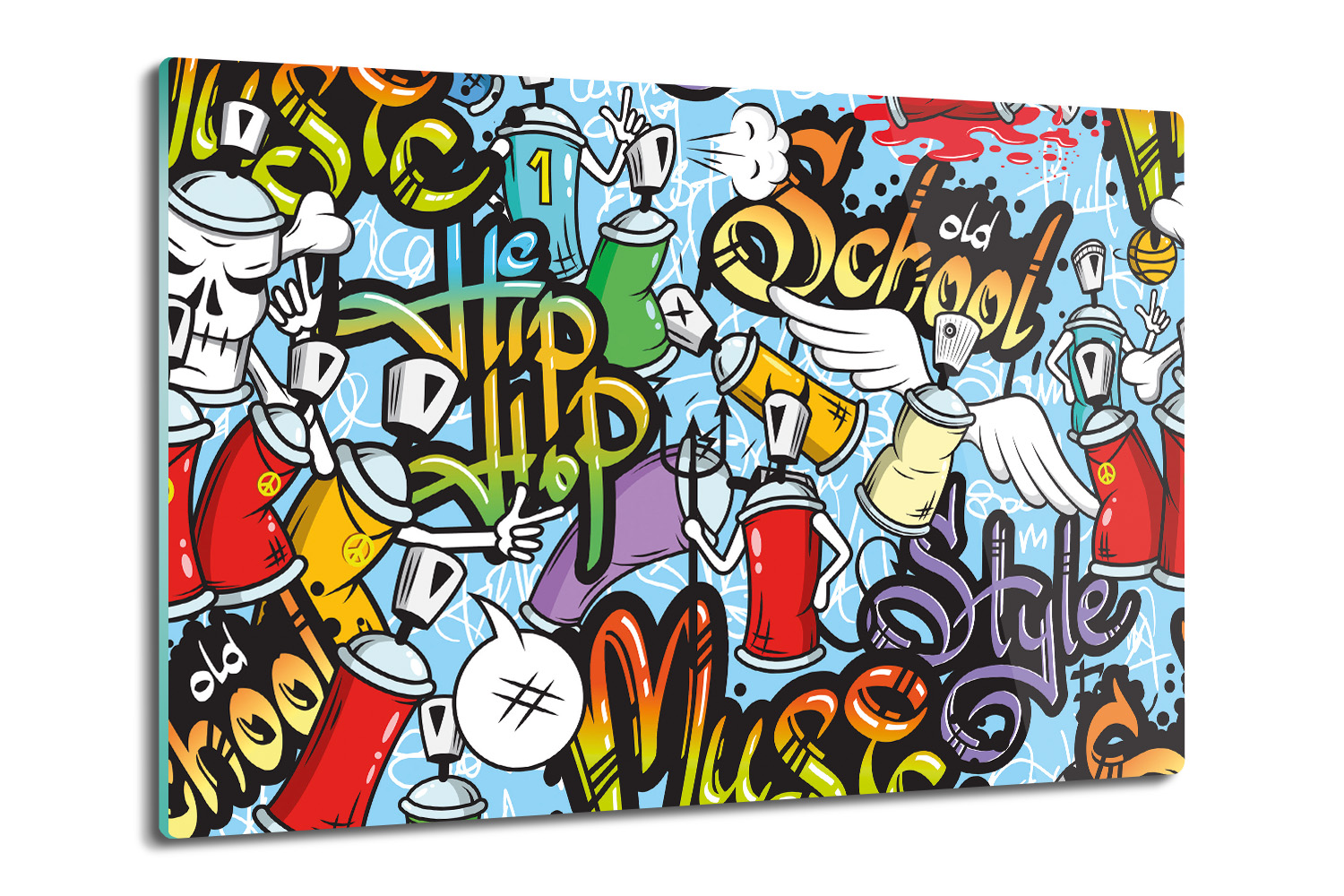 skleněná deska jako dárek Stěna graffiti zeď 80x52