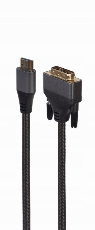 Kabel Hdmi-dvi w oplocie 1,8m pozłacane końcówki
