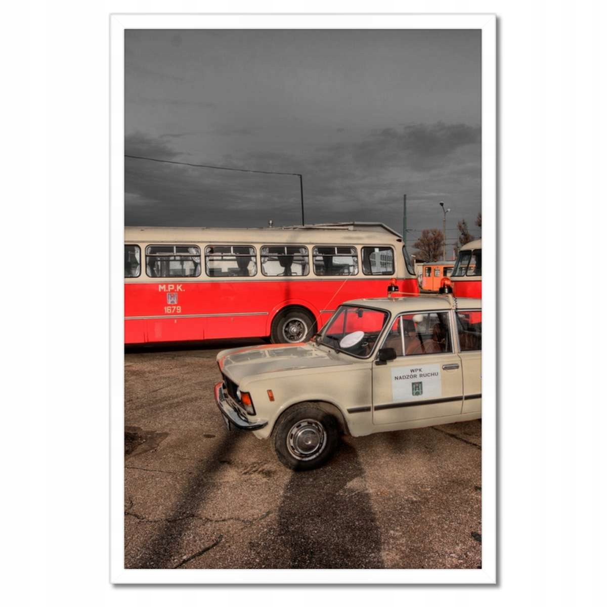 Plakáty v rámu 40x60 Velký Fiat a autobus Jelcz