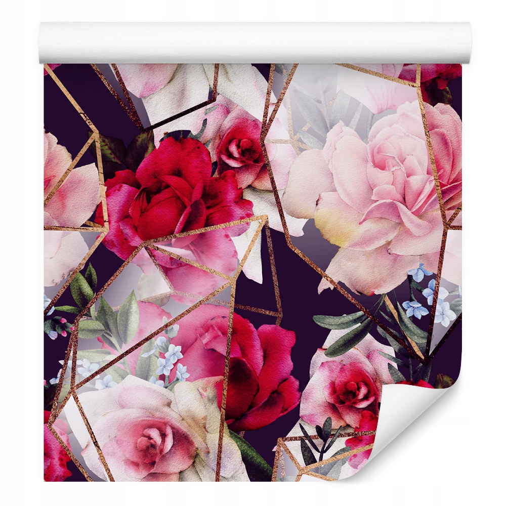 Tapeta moderní růže květy listy příroda obývací pokoj