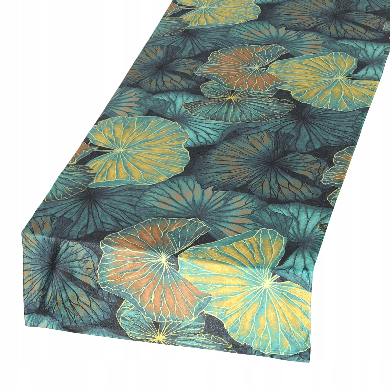 

Bieżnik welwetowy 40x140 Gold Leaves liście