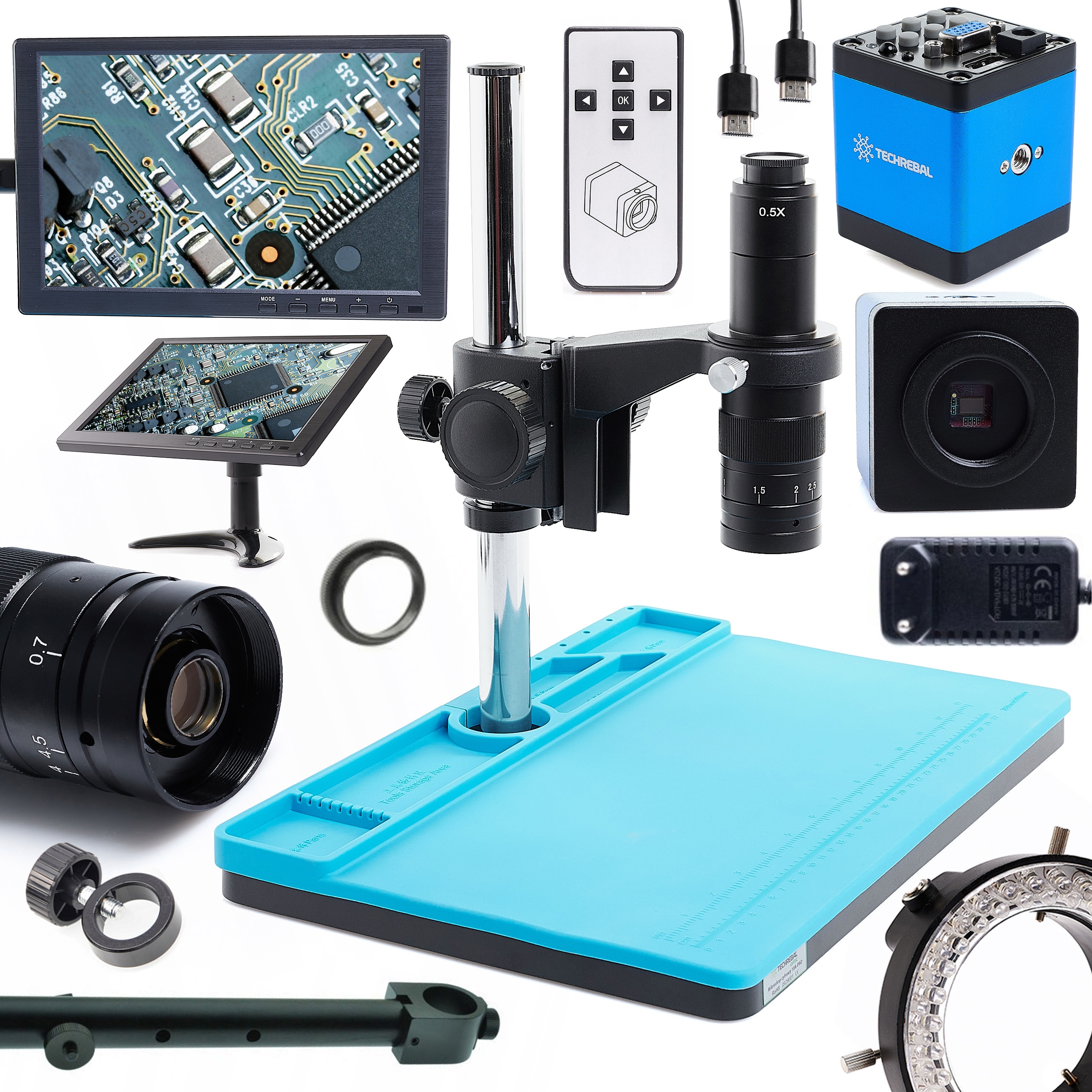 Velká Sada Digitálního Mikroskopu 10A Kamera Blue Lagoon 2MP Příslušenství