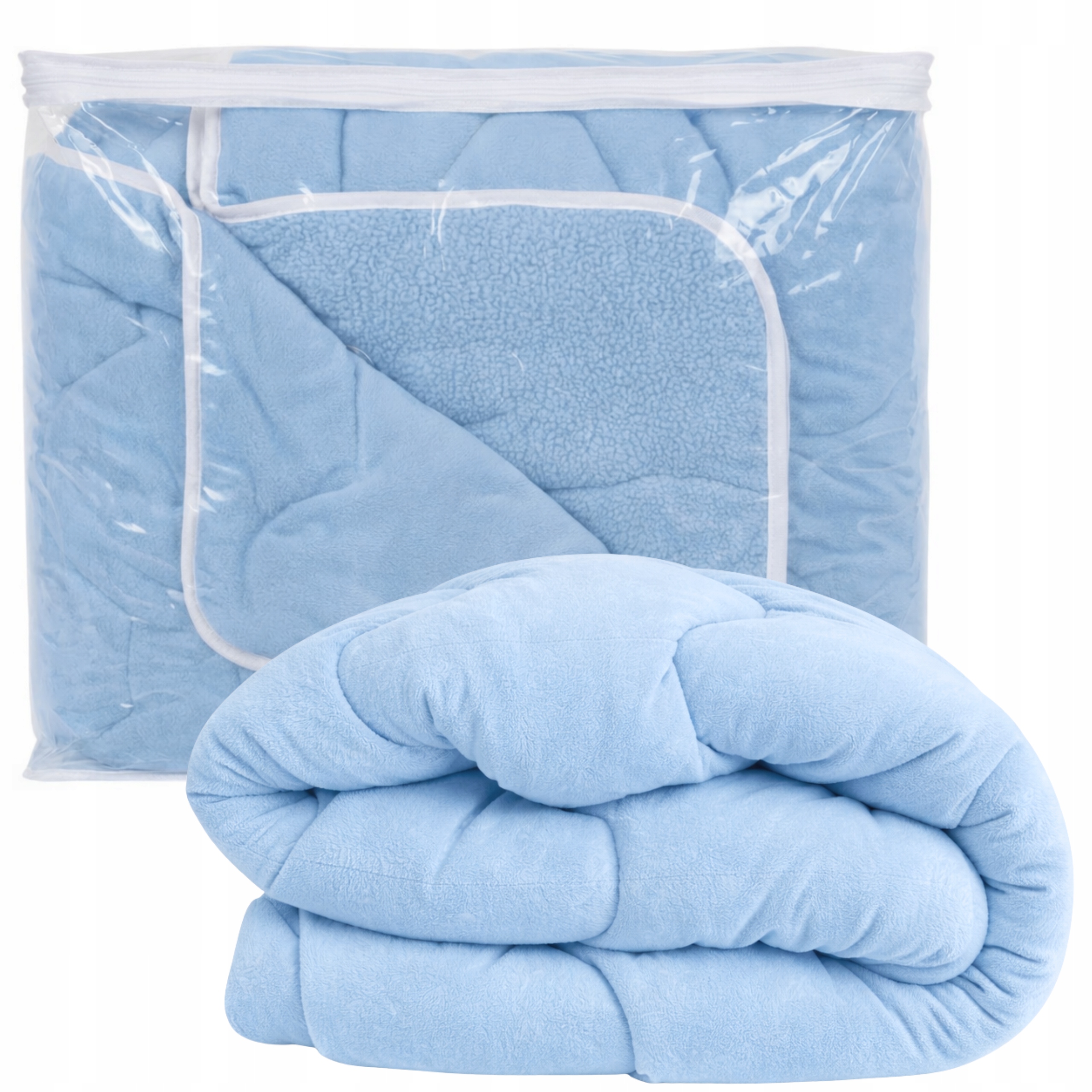 Přikrývka Fleece 150x200 cm Modrá Teplá Měkká Pevná Povrchová Úprava