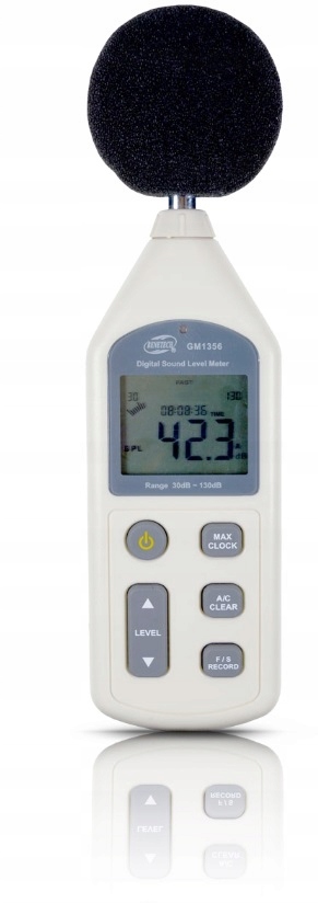 MIERNIK POZIOMU NATĘŻENIA DŹWIĘKU SONOMETR DECYBELOMIERZ USB 30dBA-130 dBA Model GM1356