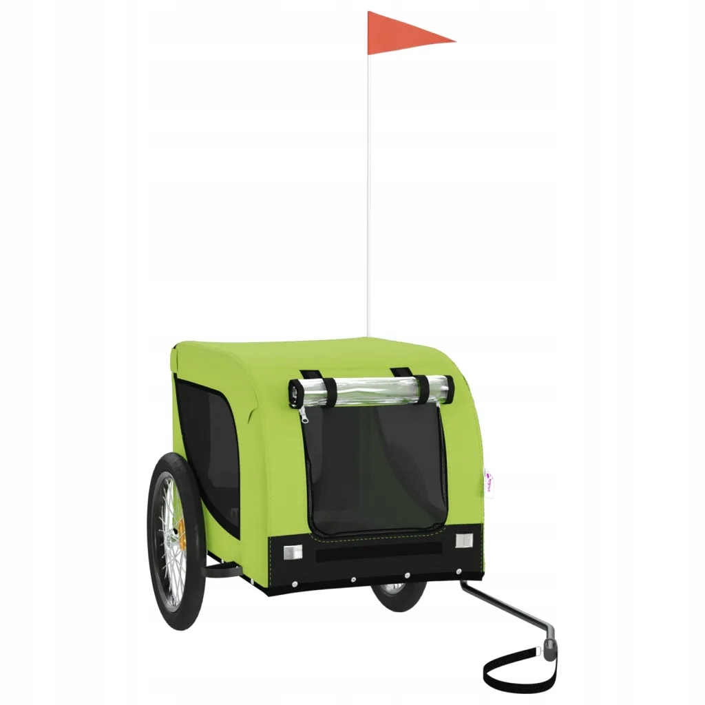 Levně Přívěs na kolo pro zvířata zeleno-černý 133 x 69 x 73,5 cm