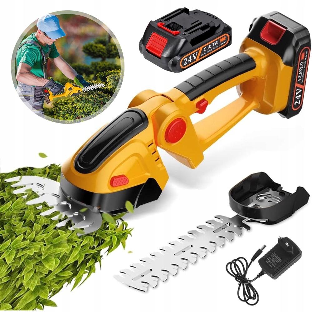 Nůžky na Trávy a živý plot 2 v 1, akumulátorové nůžky na Trávy a keře