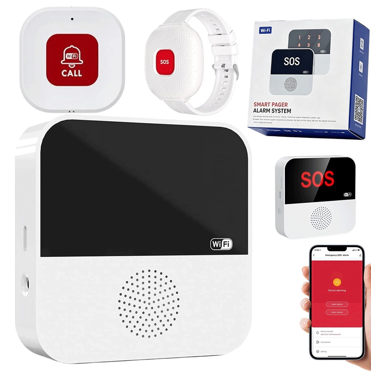 Náramek Alarm pro seniory Bezdrátový a inteligentní pro domácí použití