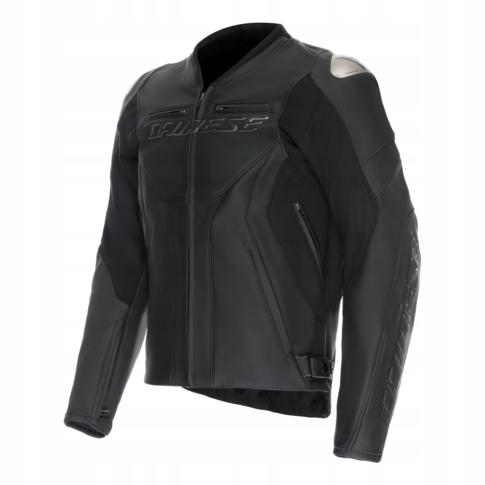 Kožená motocyklová bunda Dainese Racing 5 čierna 46S Short