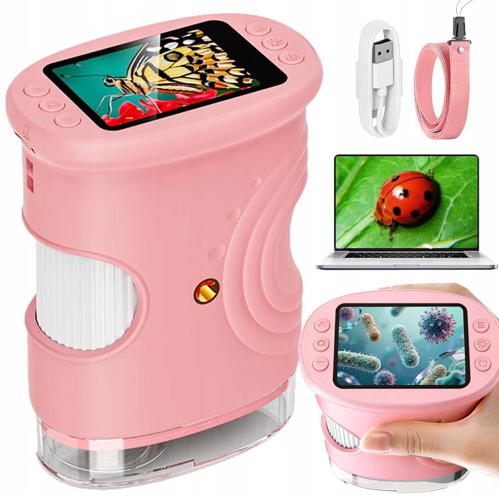 Led Optický Digitální Mikroskop 2MP Usb Přiblížení 1000x Pro Děti Set