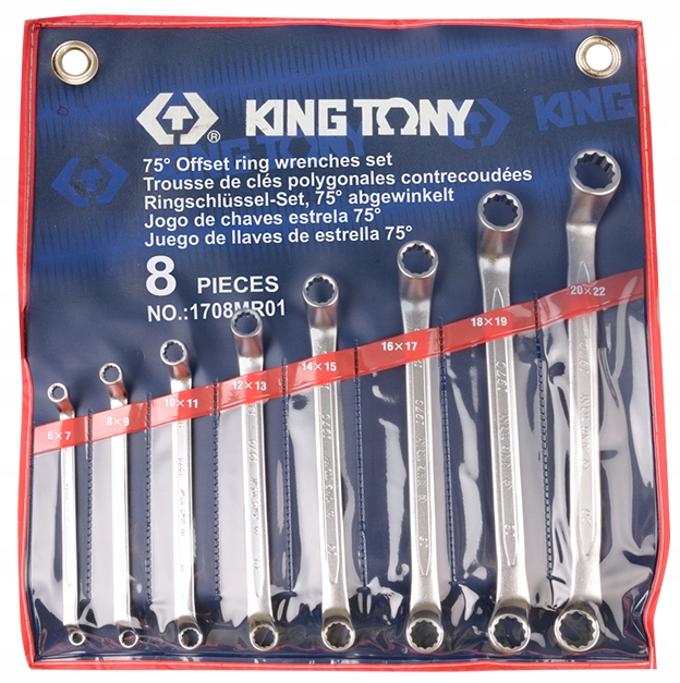 

King Tony Klucze oczkowe gięte 6-22mm zestaw 8szt
