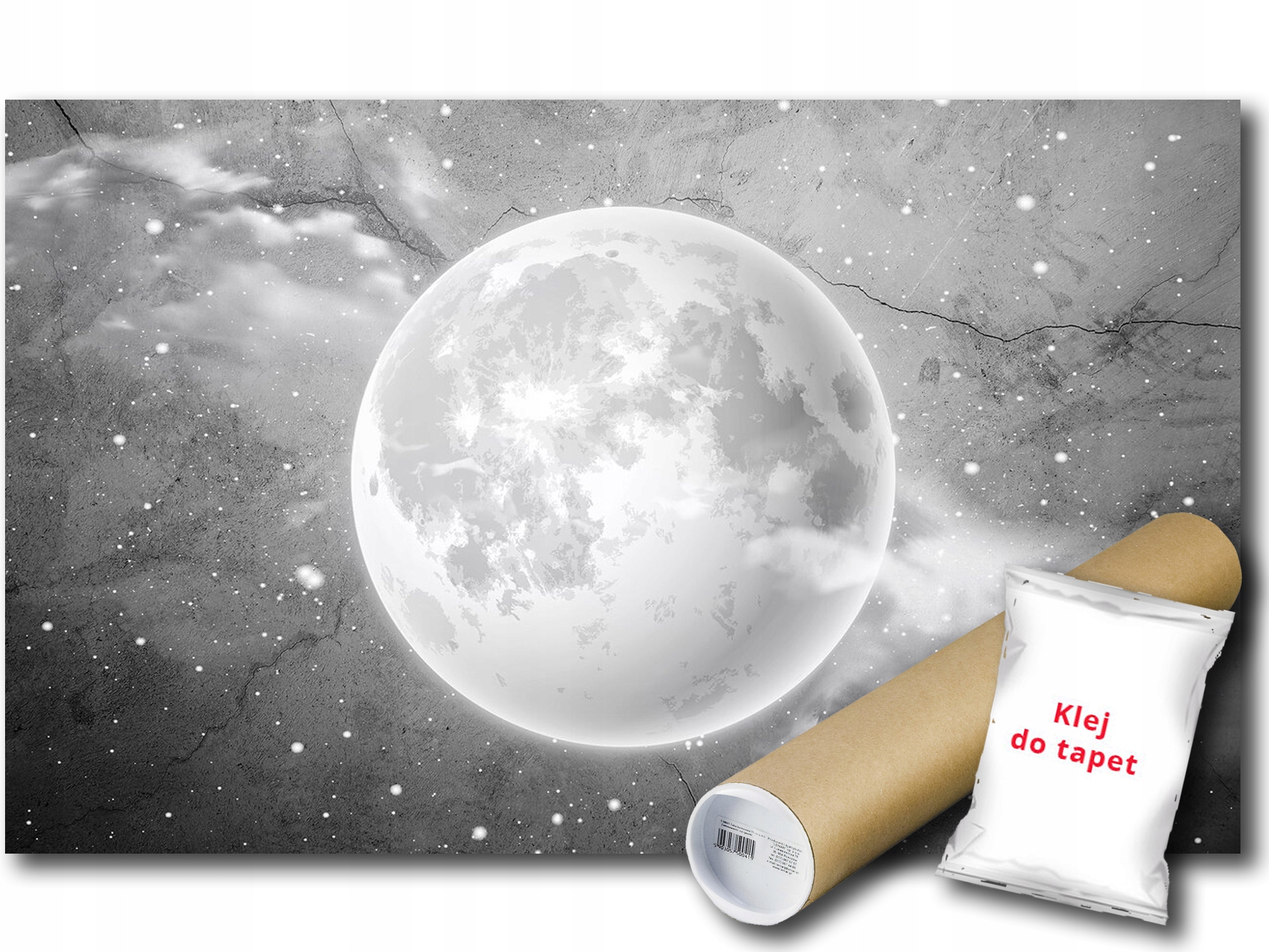 Fototapeta Vinylová Obloha Mesiac Noc Stena Mur Beton Imitácia 368x254