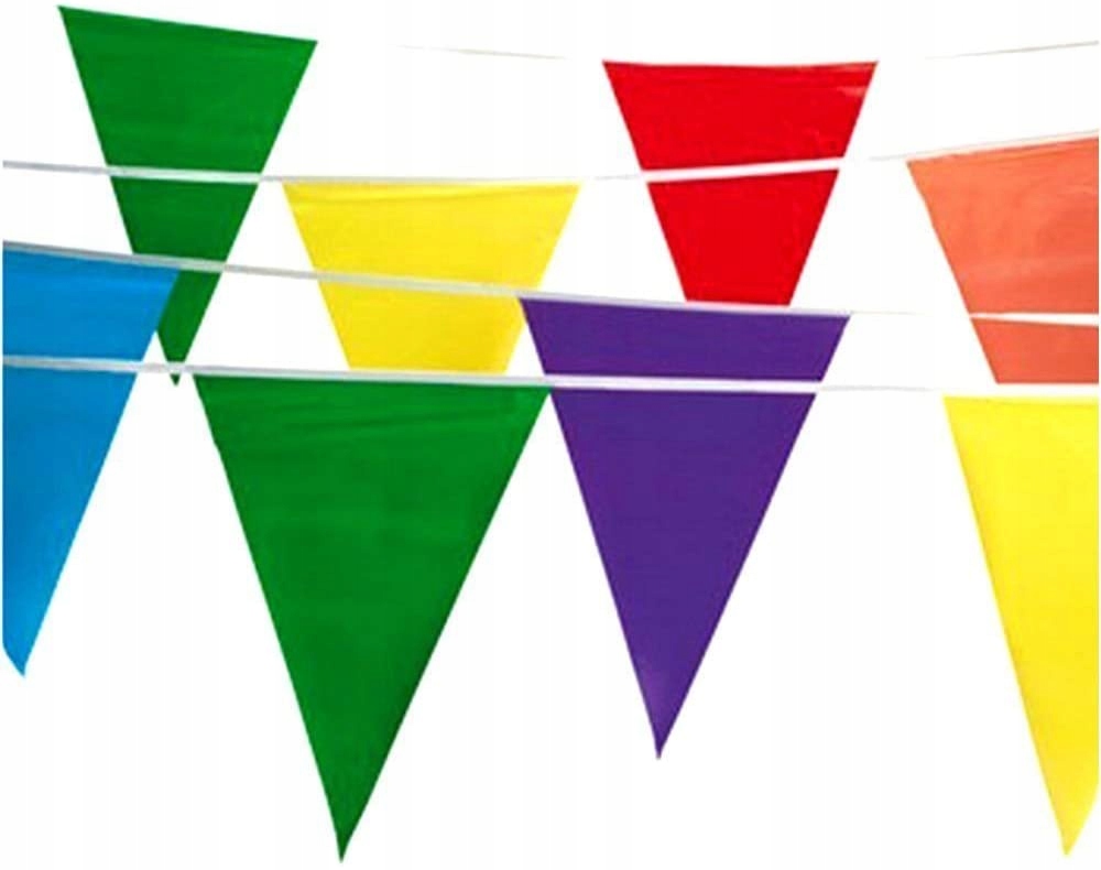 CHORĄGIEWKI TRÓJKĄTNE FLAGI GIRLANDA 10 METRÓW