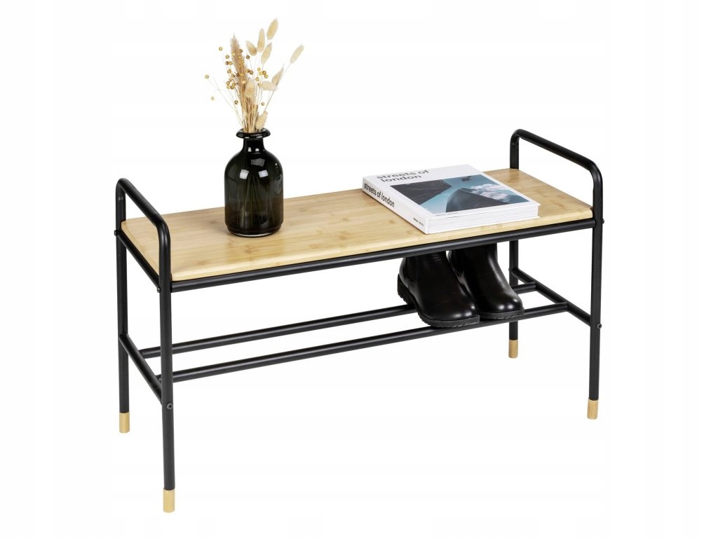 Botník s bambusovou poličkou, 80 x 50 x 33,5 cm, Loft, Wenko