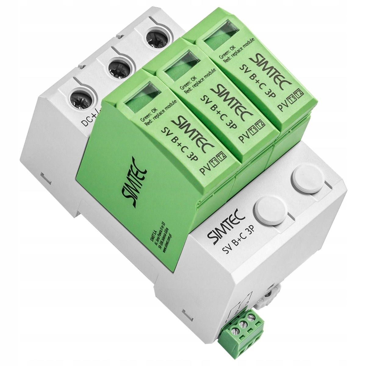 Varistorový omezovač přepětí pro fotovoltaické instalace Sv B+c 3P S