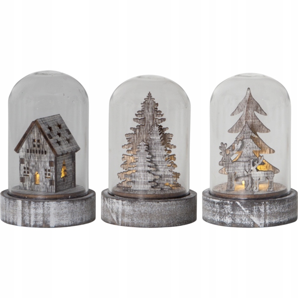 

Szwedzki Zestaw 3 lampionów świątecznych Led Kupol