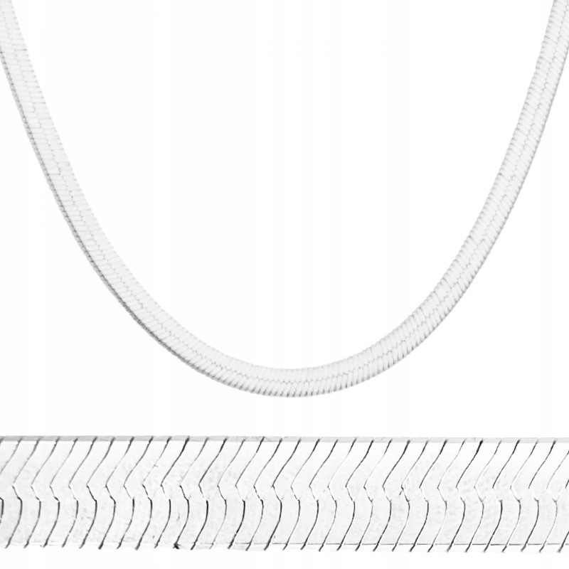 Srebrny naszyjnik łańcuszek damski taśma 4mm płaska żmijka, srebro 925 40cm