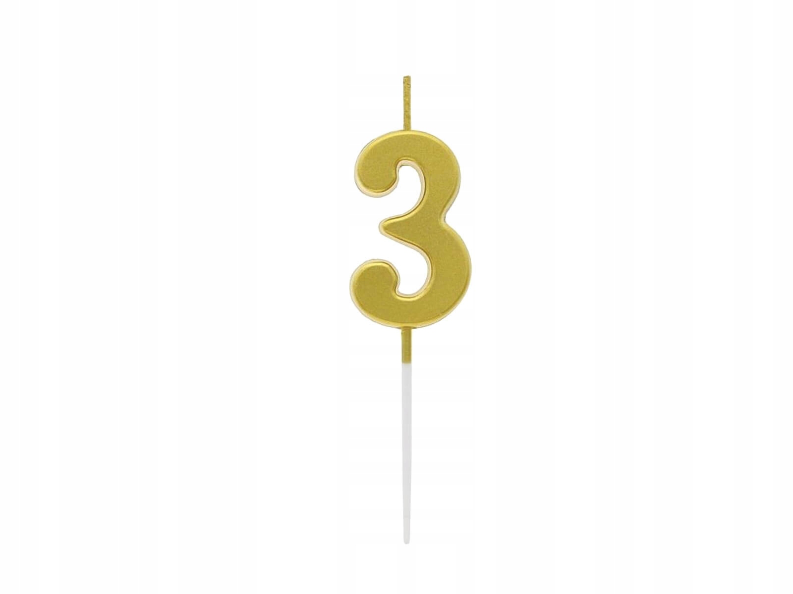 

Świeczka cyferka złota metaliczna 3 trzy 9,5 cm