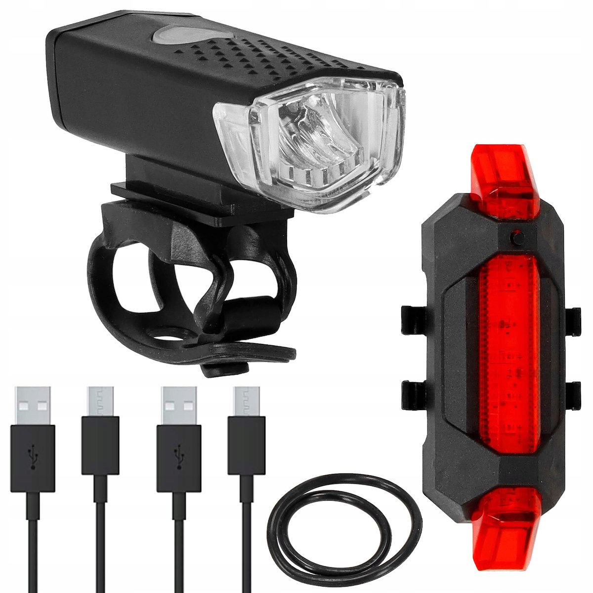 

Zestaw Lampek Rowerowych Roweru Przód Tył Led Usb
