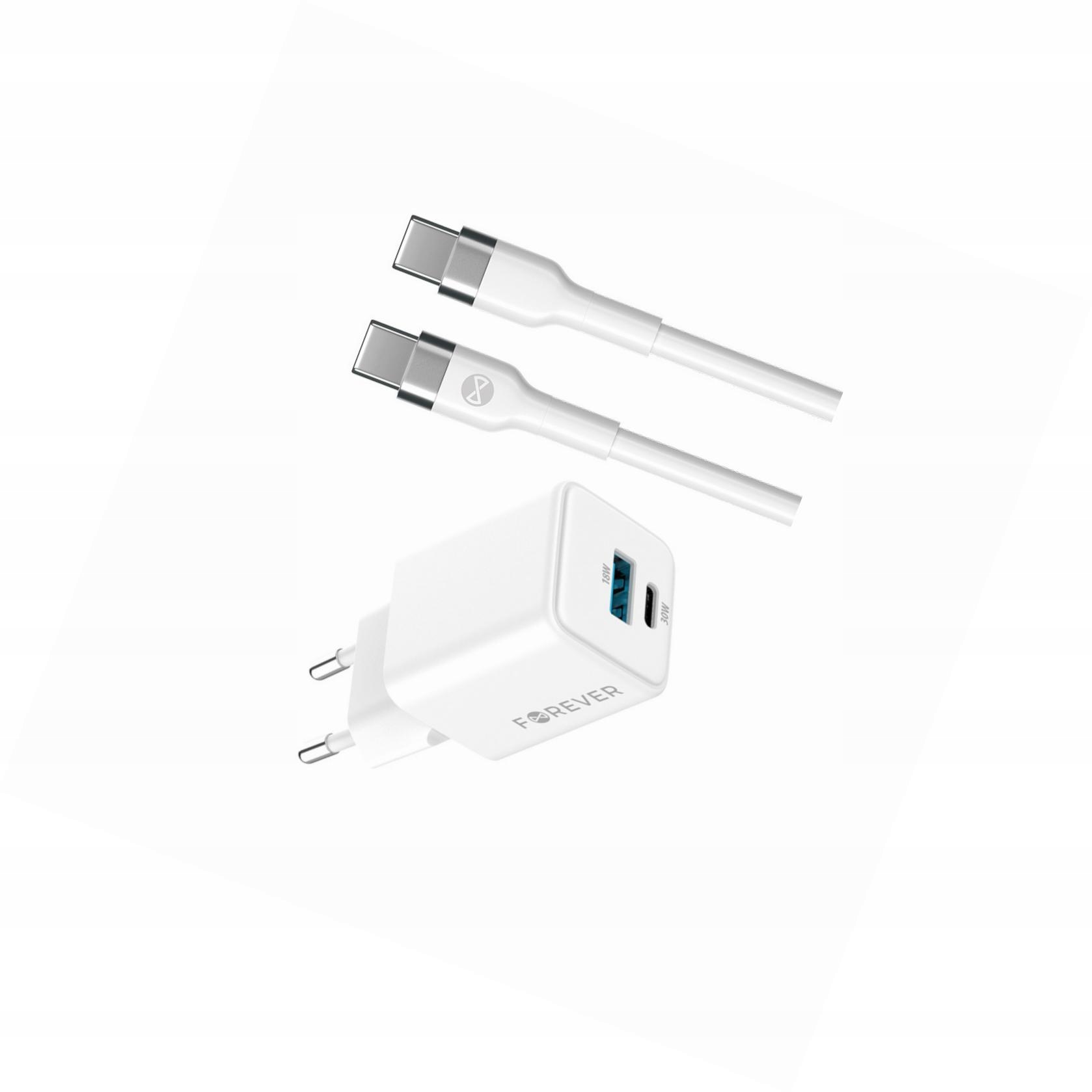 Szybka ładowarka GaN 30W 2 wejścia Usb i Usb-c z kablem do Nokia 7.2